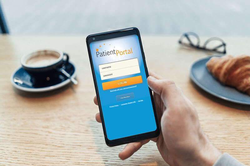 Patient Portal on a mobile phone screen